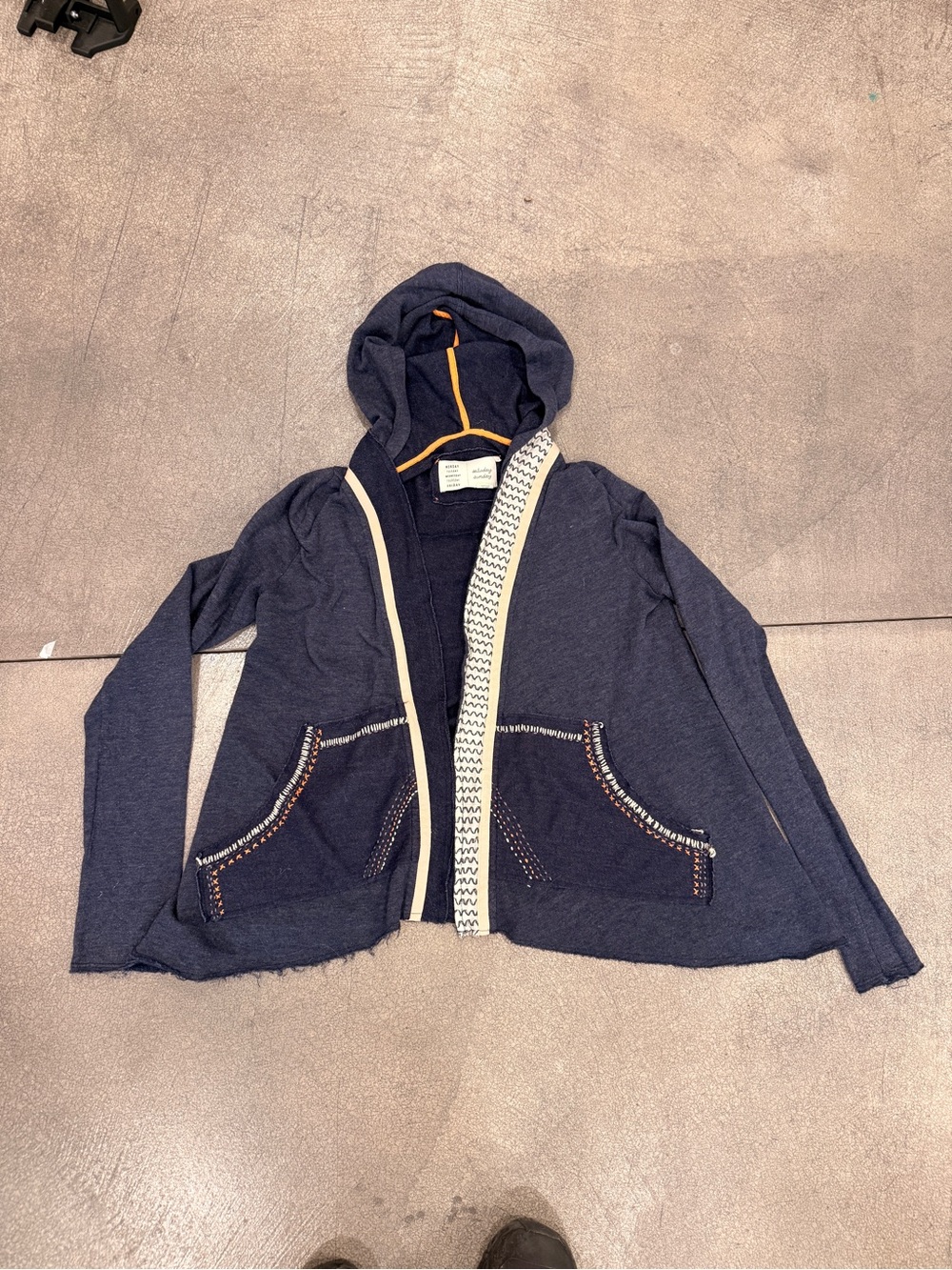 Women's Navy Hooded Zip-Front Bomber Jacket